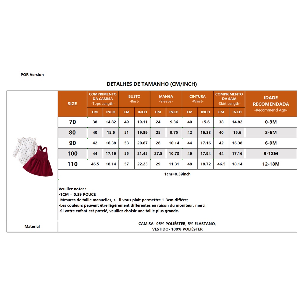 Bộ Váy Cho Bé Mikroo Baju Cho Bé Gái 0-24 Tháng 2PICS Cotton-Polyester Phối Vải In Hoa Body + Đầm Công Chúa Màu Đỏ Trơn Mặc Thường Ngày