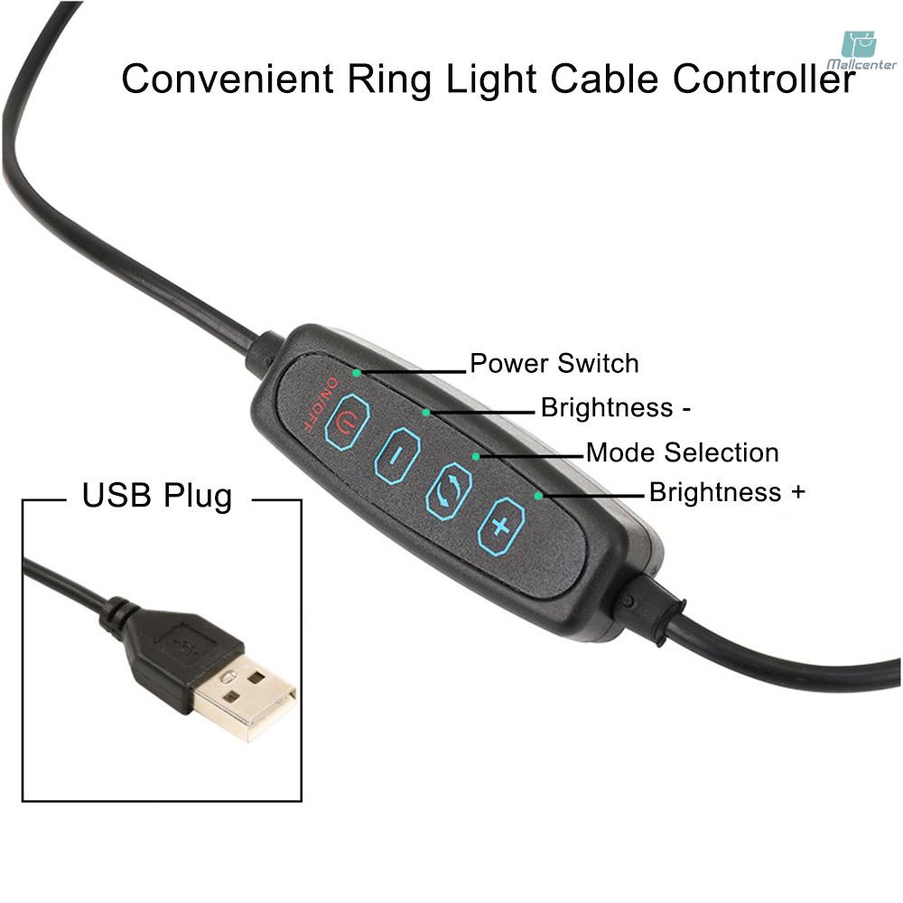 Vòng Đèn LED 26cm / 10inch 3 Chế Độ Sáng Cổng USB Came-6.5 Dùng Trang Điểm / Trực Tuyến