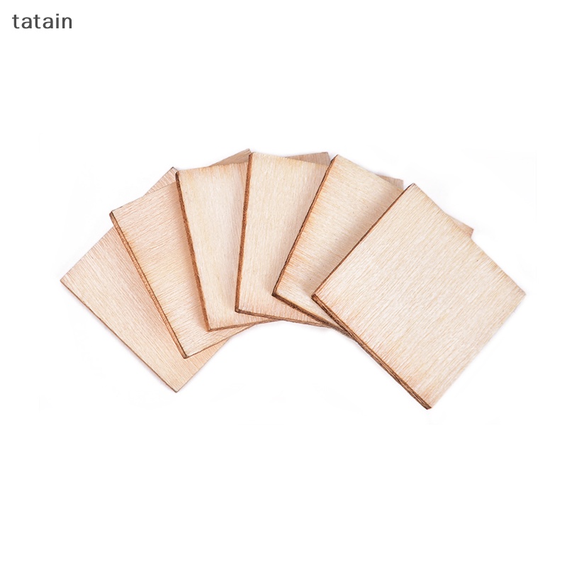 Set 100 Miếng Gỗ Trơn Hình Vuông / Tròn Dùng Để Làm Đồ Trang Trí Thủ Công