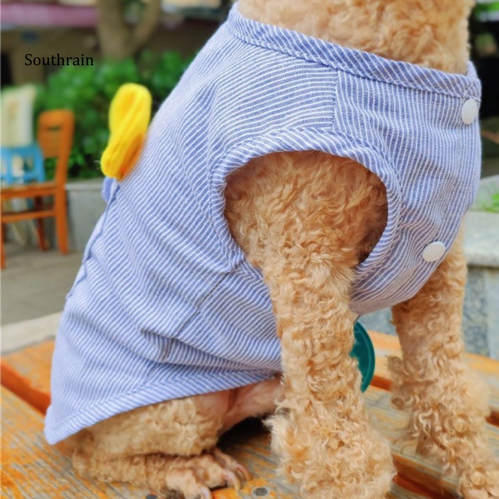 Áo Thun Polyester Hai Lớp Cổ Tròn In Họa Tiết Hoạt Hình Gấu Và Tai Cún Dễ Thương Dành Cho Cún Cưng