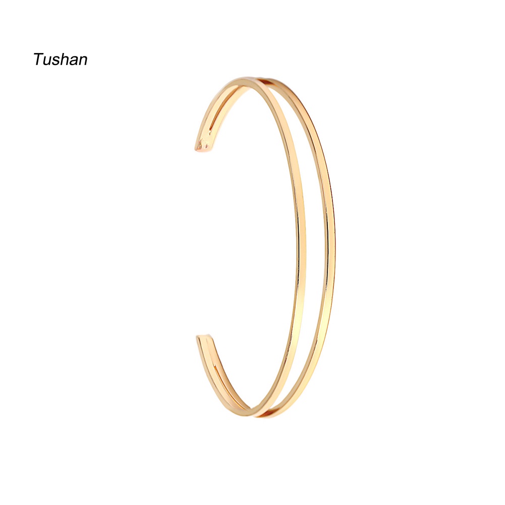 Vòng Đeo Tay Hai Lớp Dạng Mở Có Thể Điều Chỉnh Thời Trang Dành Cho Nữ