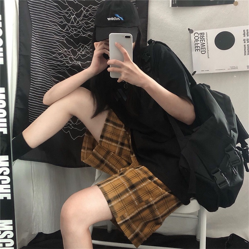 Quần Short Harajuku Lưng Cao Dáng Rộng Co Giãn Nhiều Màu Sắc Họa Tiết Kẻ Sọc Cortos De Mujer Thời Trang Mùa Hè Mới Dành Cho Bạn Nữ