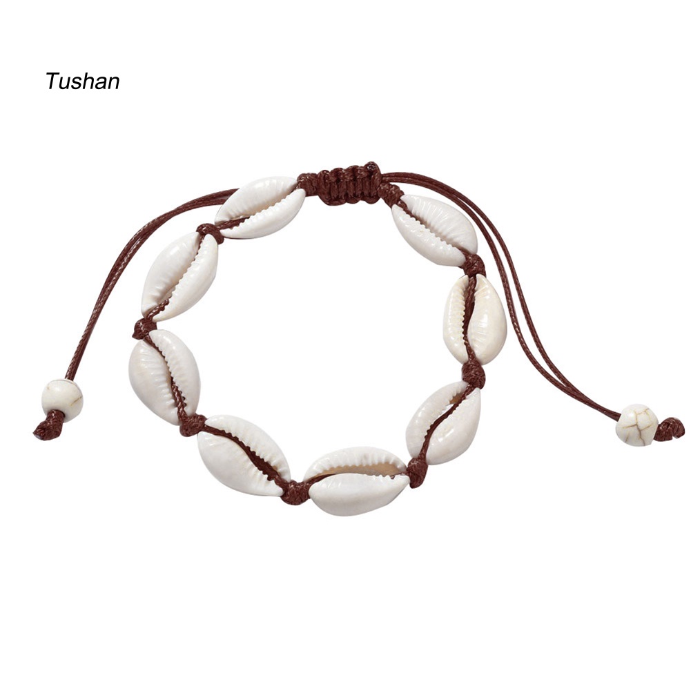 Vòng Đeo Tay Chuỗi Hạt Gắn Vỏ Sò Thời Trang Cho Nữ