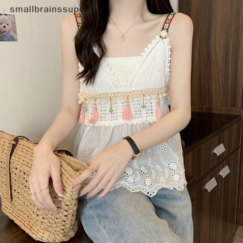 Áo Dệt Kim Không Tay Thêu Họa Tiết Phong Cách Bohemian Thời Trang Mùa Hè Cho Nữ SBS