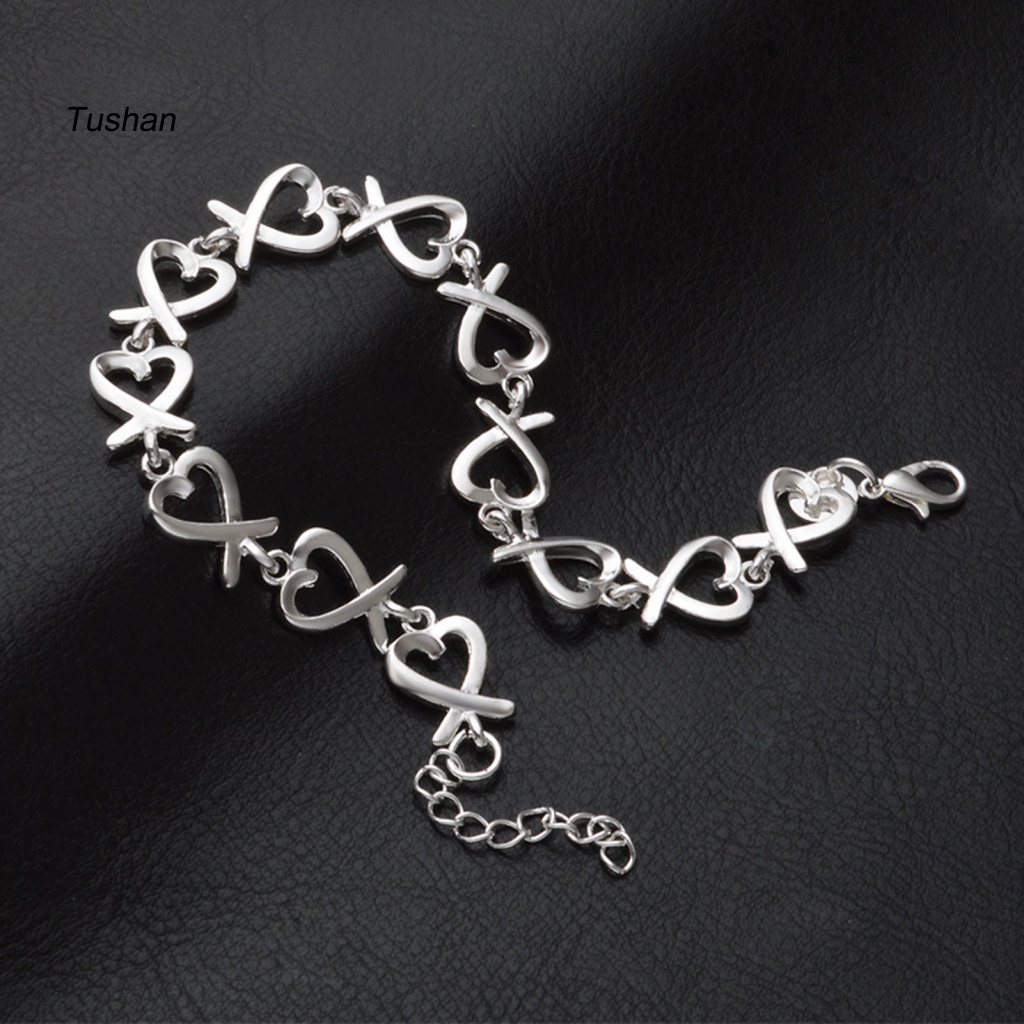 Vòng Đeo Tay Hình Trái Tim Màu Sắc Trọng Lượng Nhẹ 21cm Dành Cho Nữ