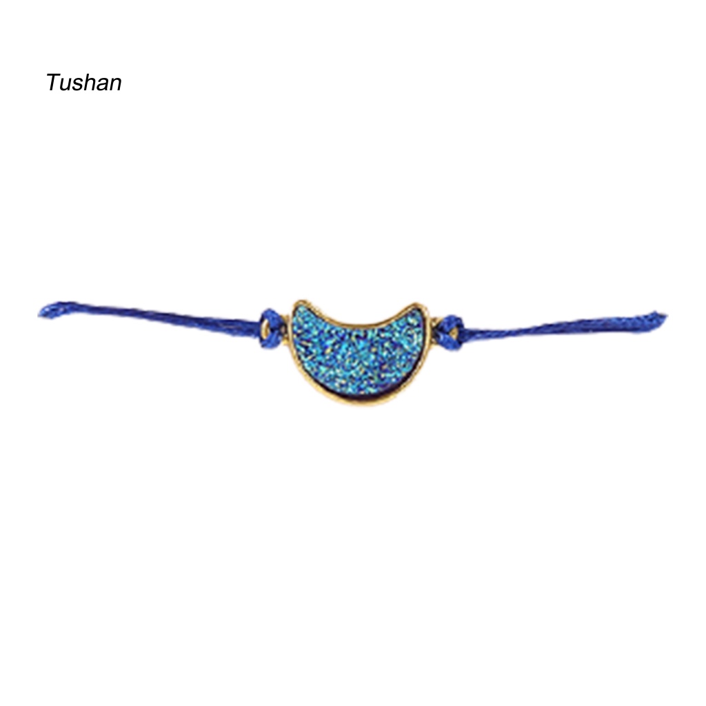 Vòng Đeo Tay Dạng Chuỗi Bắt Mắt Lấp Lánh Bằng Kim Loại Có Thể Điều Chỉnh Cho Nữ