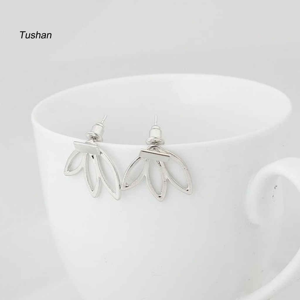 Bông Tai Hợp Kim Hình Hoa Sen Sáng Tạo Thanh Lịch Cho Nữ