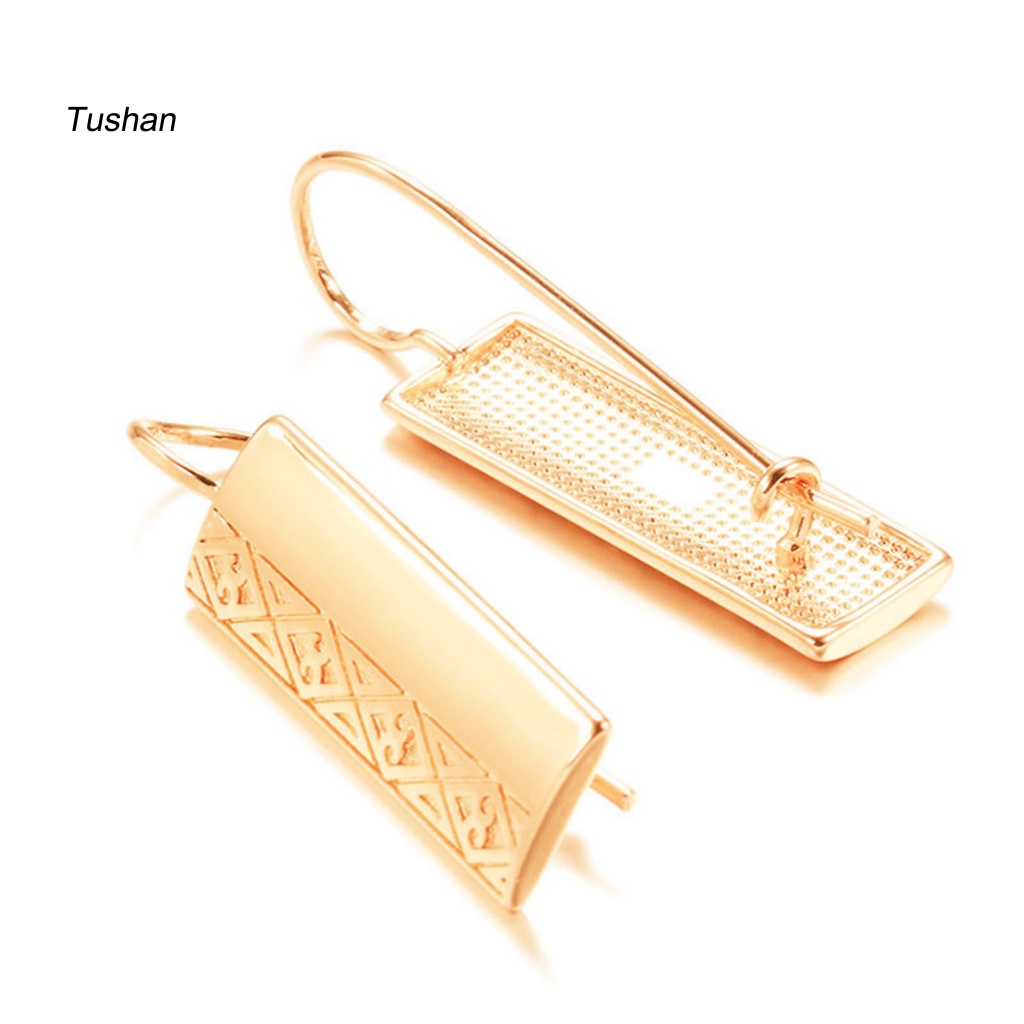 1 Đôi Bông Tai Móc Hình Chữ Nhật Bằng Hợp Kim