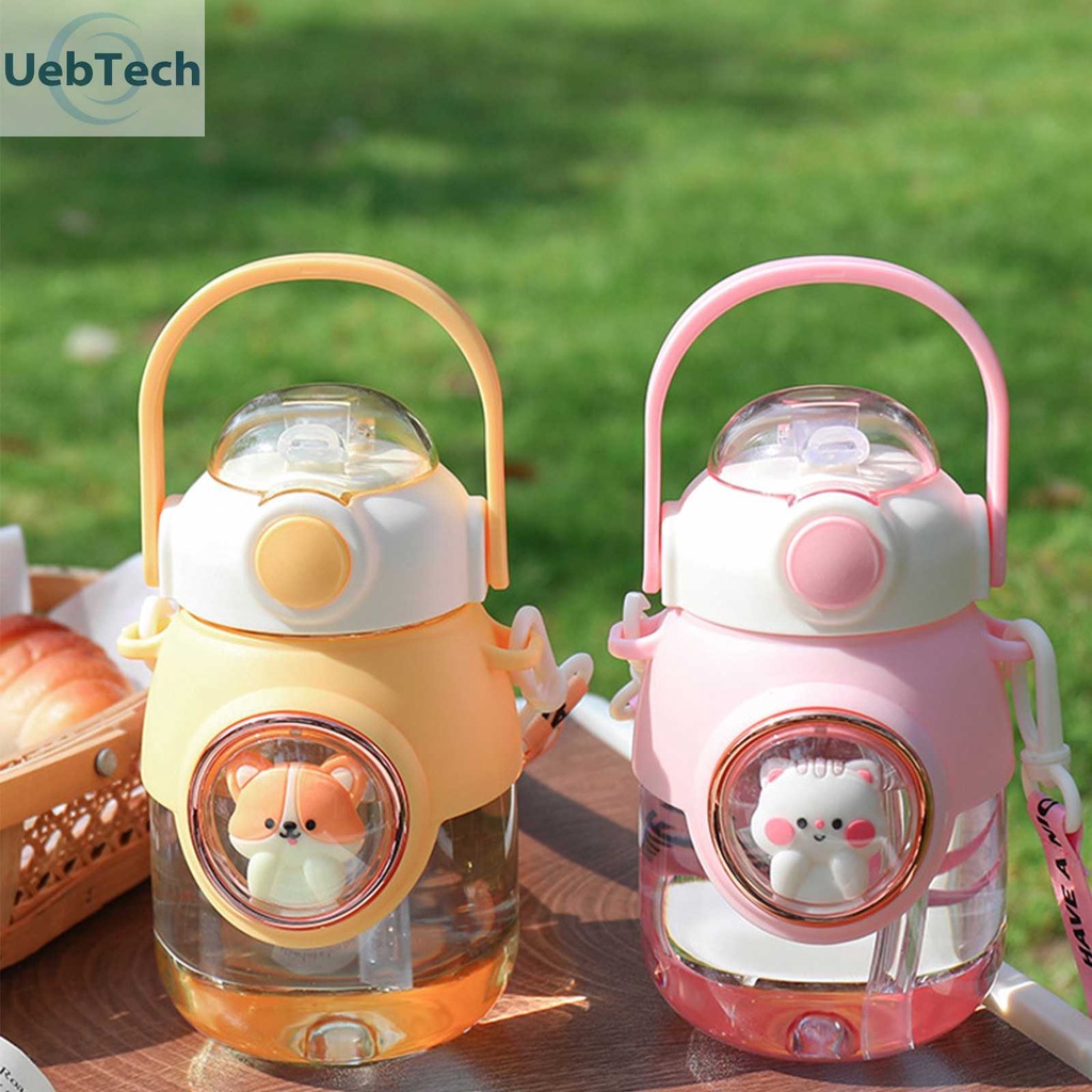 Bình Nước Thể Thao 820ml Hình Viên Thuốc Có Ống Hút Và Dây Đeo Vai Cho Bé