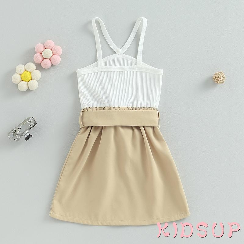 Đầm Không Tay Cài Nút 1 Món Thời Trang Mùa Hè Dễ Thương Cho Bé Gái