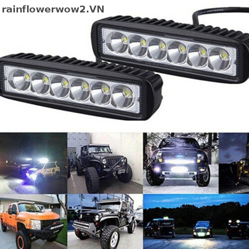 Bộ 2 Đèn LED DRL 6 Bóng 18w Ánh Sáng Cao Chống Nước Chuyên Dụng Cho Xe Hơi