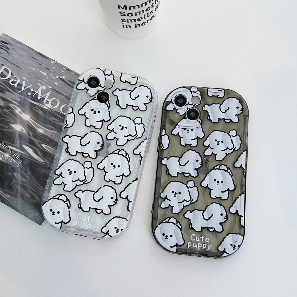 Ốp Điện Thoại Tpu Dẻo Trong Suốt Họa Tiết Chú Cún Đơn Giản Chống Rơi Cho iPhone 14 Plus 13 12 11 Pro Max