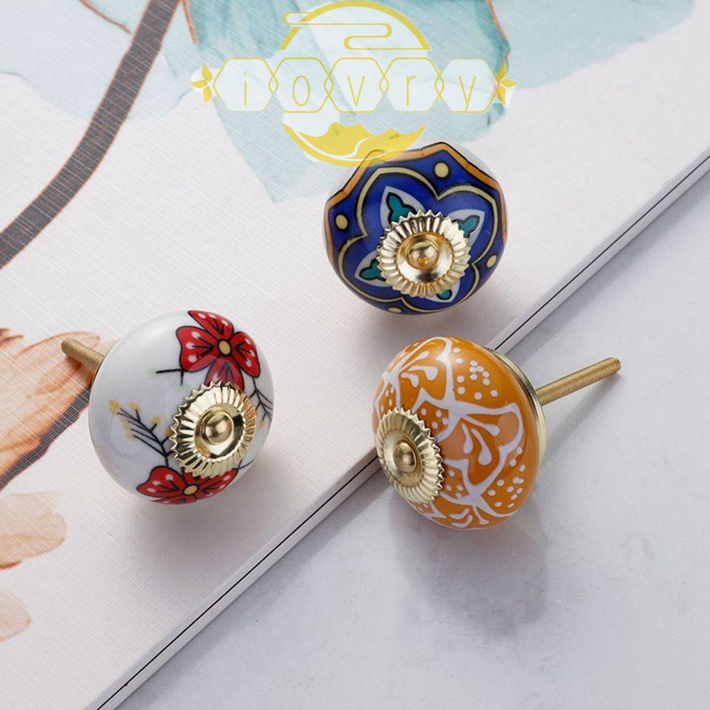 Tay Nắm Cửa Tủ Bằng Sứ 28 * 40mm Phong Cách Đồng Quê