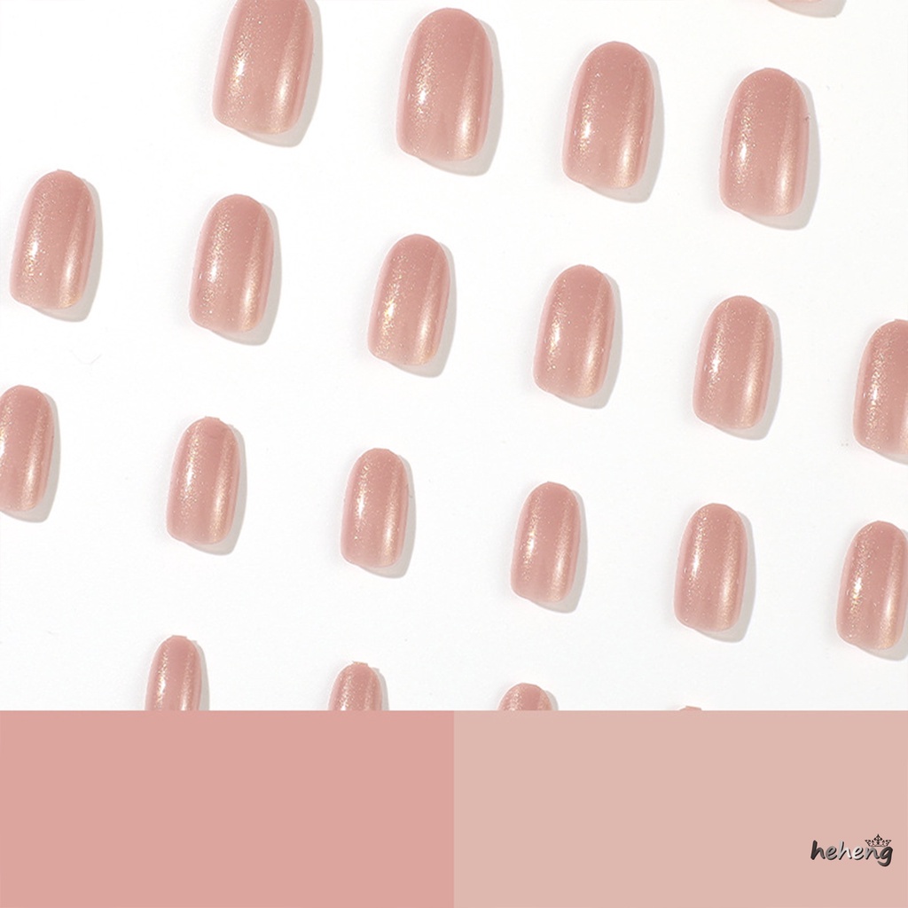 Móng Tay Giả Màu Hồng Nude Đính Kim Tuyến Siêu Linh Hoạt Lâu Trôi