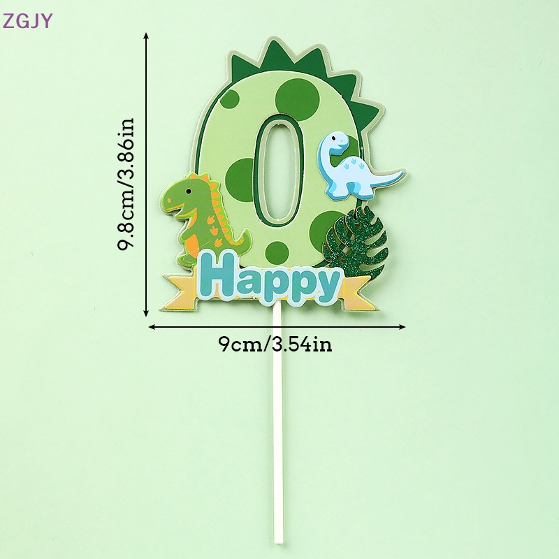 1 Que Cắm Trang Trí Bánh Kem Hình Khủng Long / Lá Cọ Mới