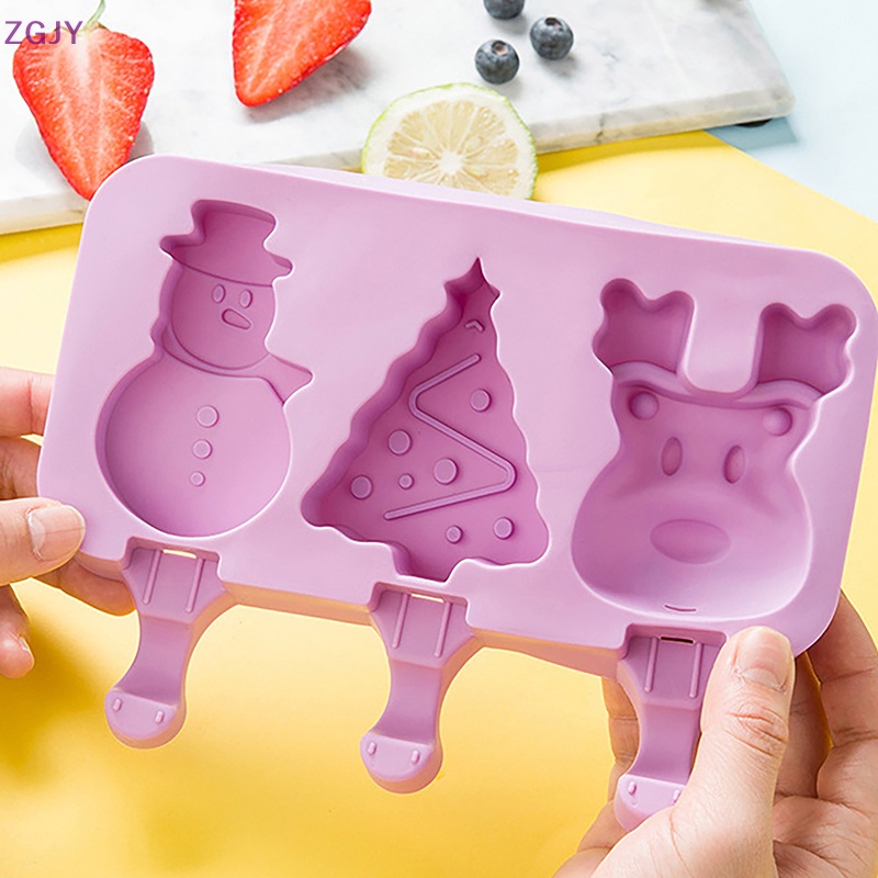 Khuôn Silicon Làm Kem Que Hình Động Vật Hoạt Hình Dễ Thương Mới