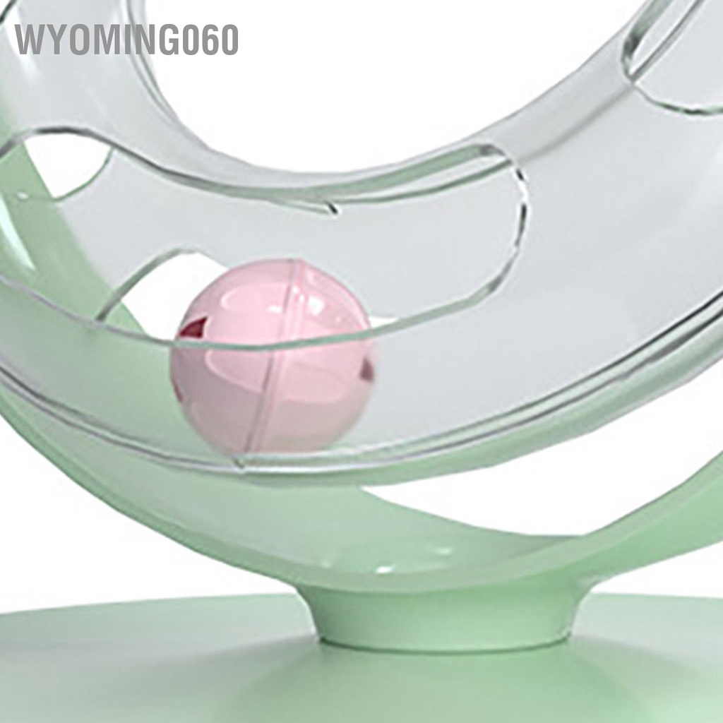 Wyoming060 Đồ chơi lông vũ cho mèo Xoay 360 độ Chuông tương tác Bóng theo dõi con tập thể dục