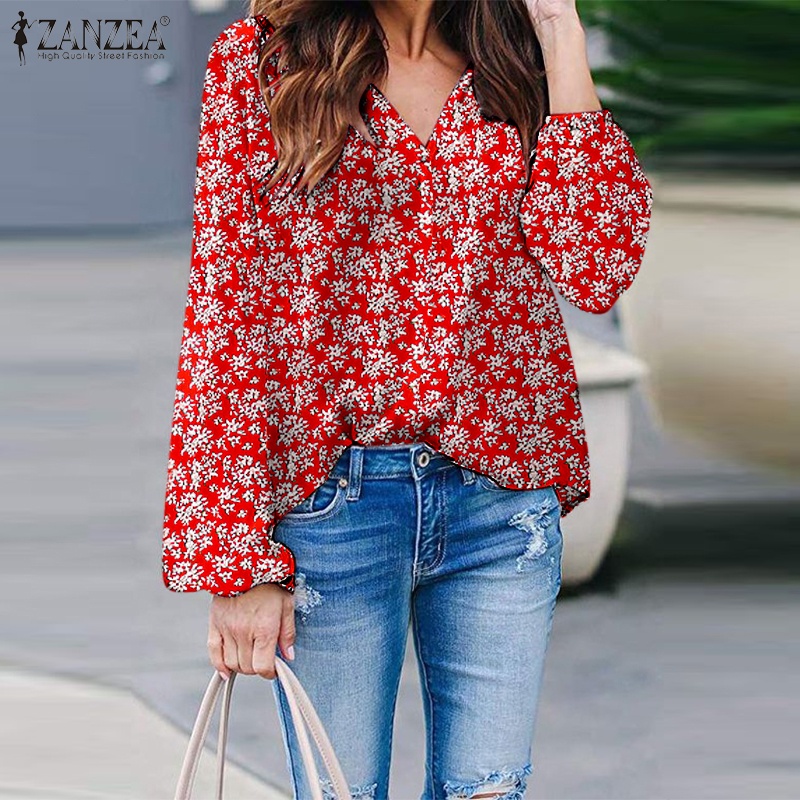 Zanzea Áo Nữ Tay Dài Cổ Chữ V Thời Trang Quyến Rũ