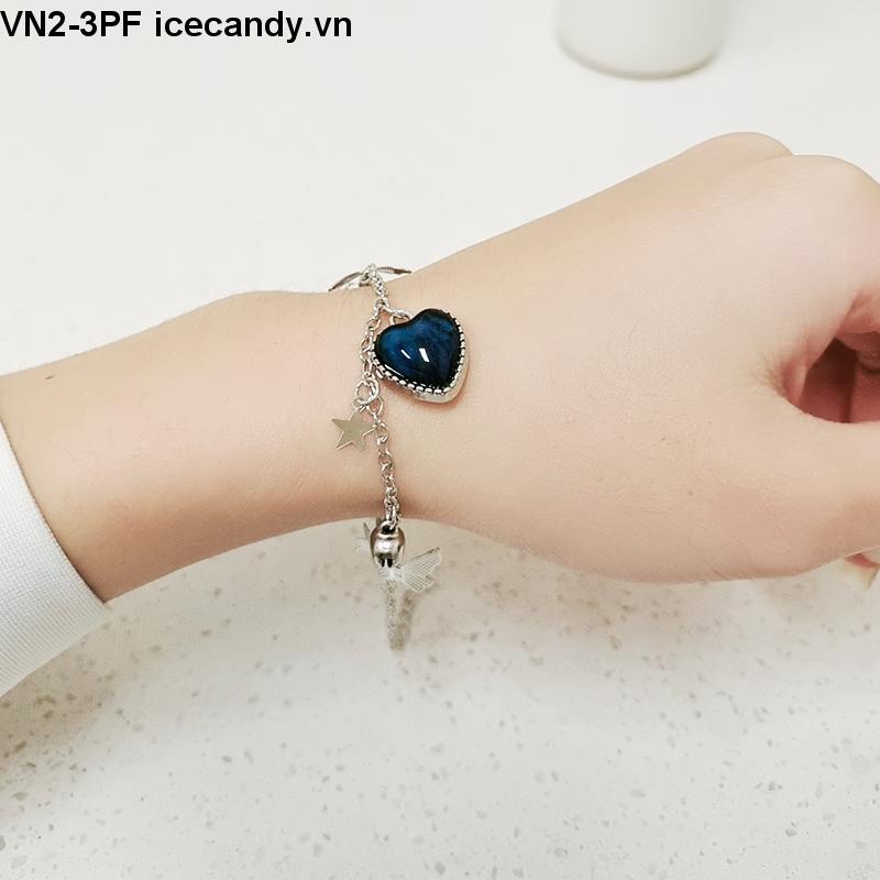 🥟ice🥟Vòng Tay Trái Tim Bướm Chuông Đổi Màu Nữ Sinh Cặp Đôi Vòng Tay Tinh Tế