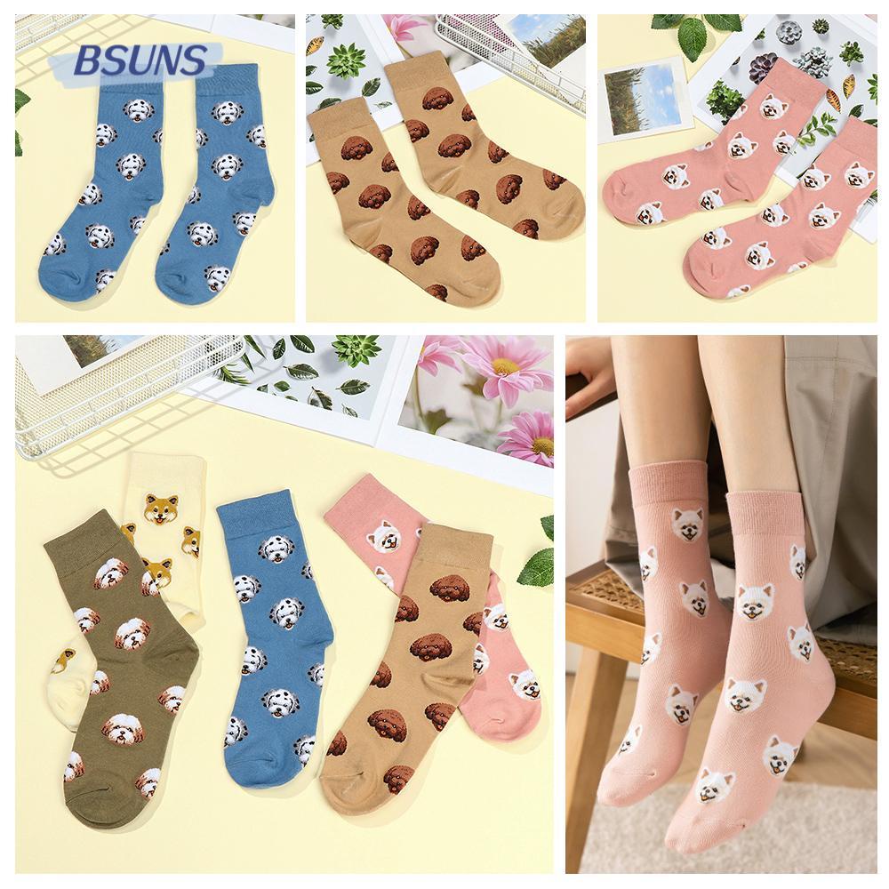 Vớ Cổ Trung Họa Tiết Hoạt Hình Chú Chó Dễ Thương Thời Trang Cho Nữ