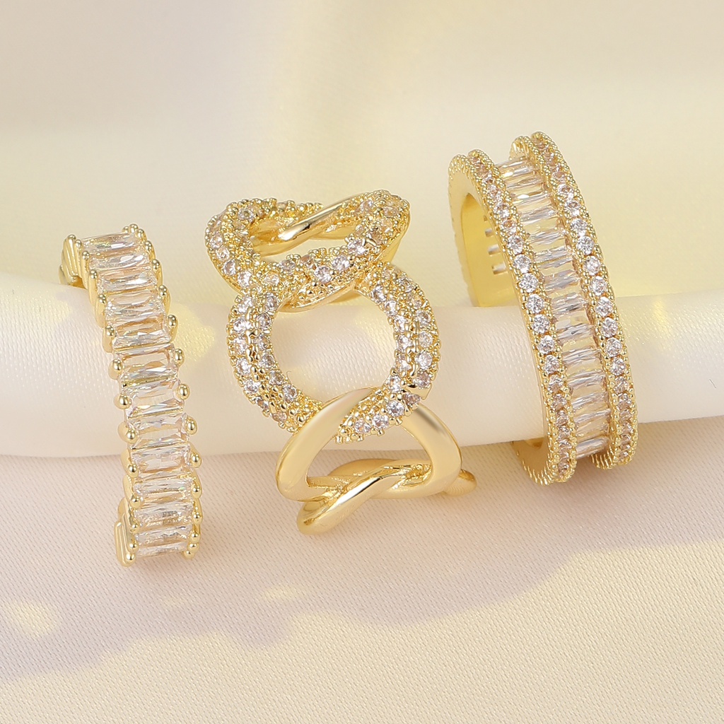 Nhẫn Hở Mạ Vàng Đính Đá Zircon Sang Trọng