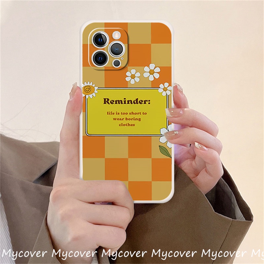 Ốp Điện Thoại Silicon Họa Tiết Hoa / Trái Cam Cho iPhone 11 13 12 14 Pro Max X XR Xs Max 6 7 8 Plus