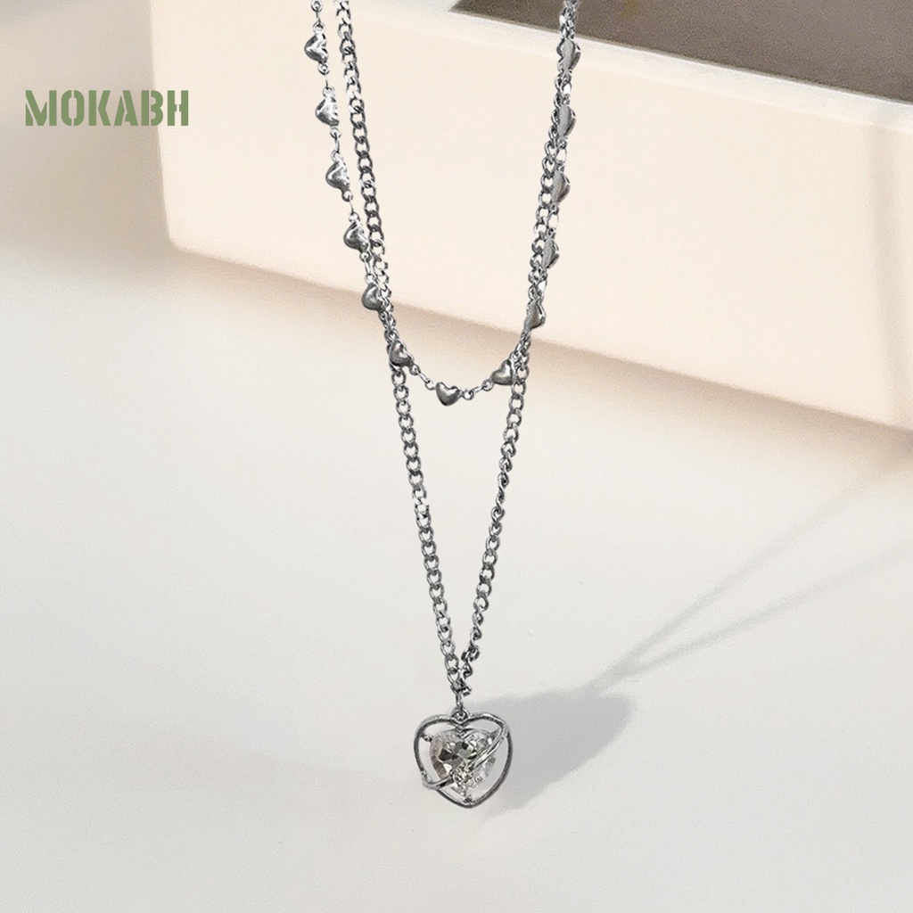 [Mới] Vòng cổ Hai Lớp Bằng Thép Titan Mặt Hình Trái Tim Thanh Lịch Cá Tính Có Thể Điều Chỉnh Dành Cho Thanh Thiếu Niên