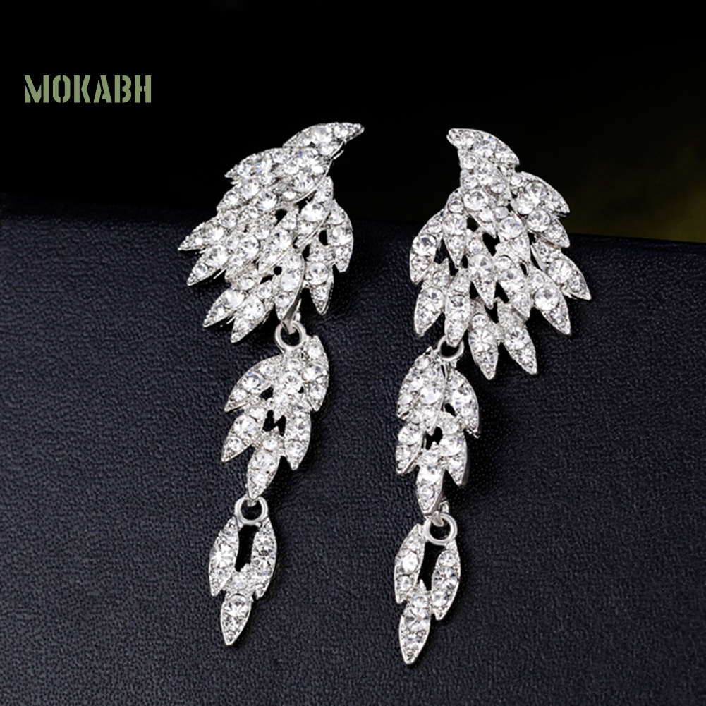 Bông Tai Hình Đôi Cánh Đính Đá Toàn Diện Thanh Lịch Dành Cho Nữ