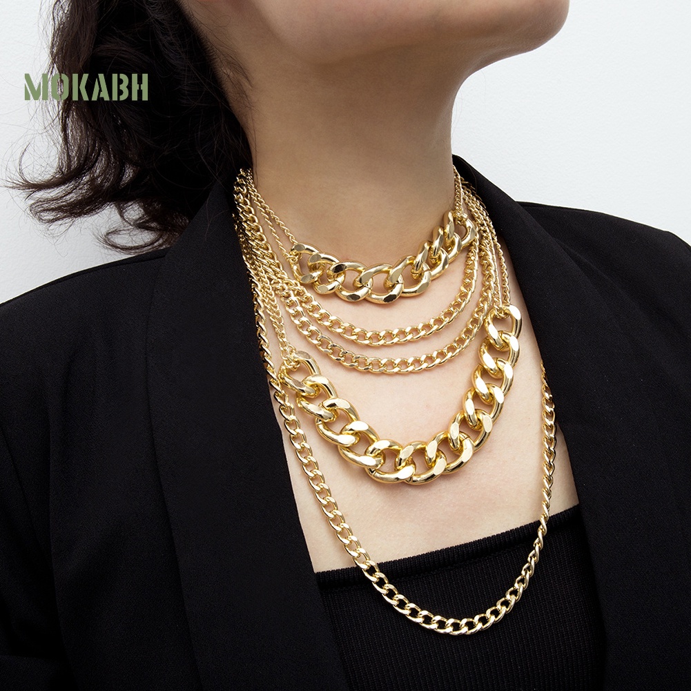 Vòng cổ Nhiều Lớp Phong Cách Rock Hip hop Thời Trang Cho Nữ