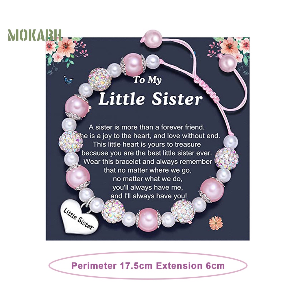 [Mới] Vòng Tay Đính Đá Ngọc Trai Giả Hình Chữ Cái Màu Tương Phản Lấp Lánh Có Thể Điều Chỉnh Làm