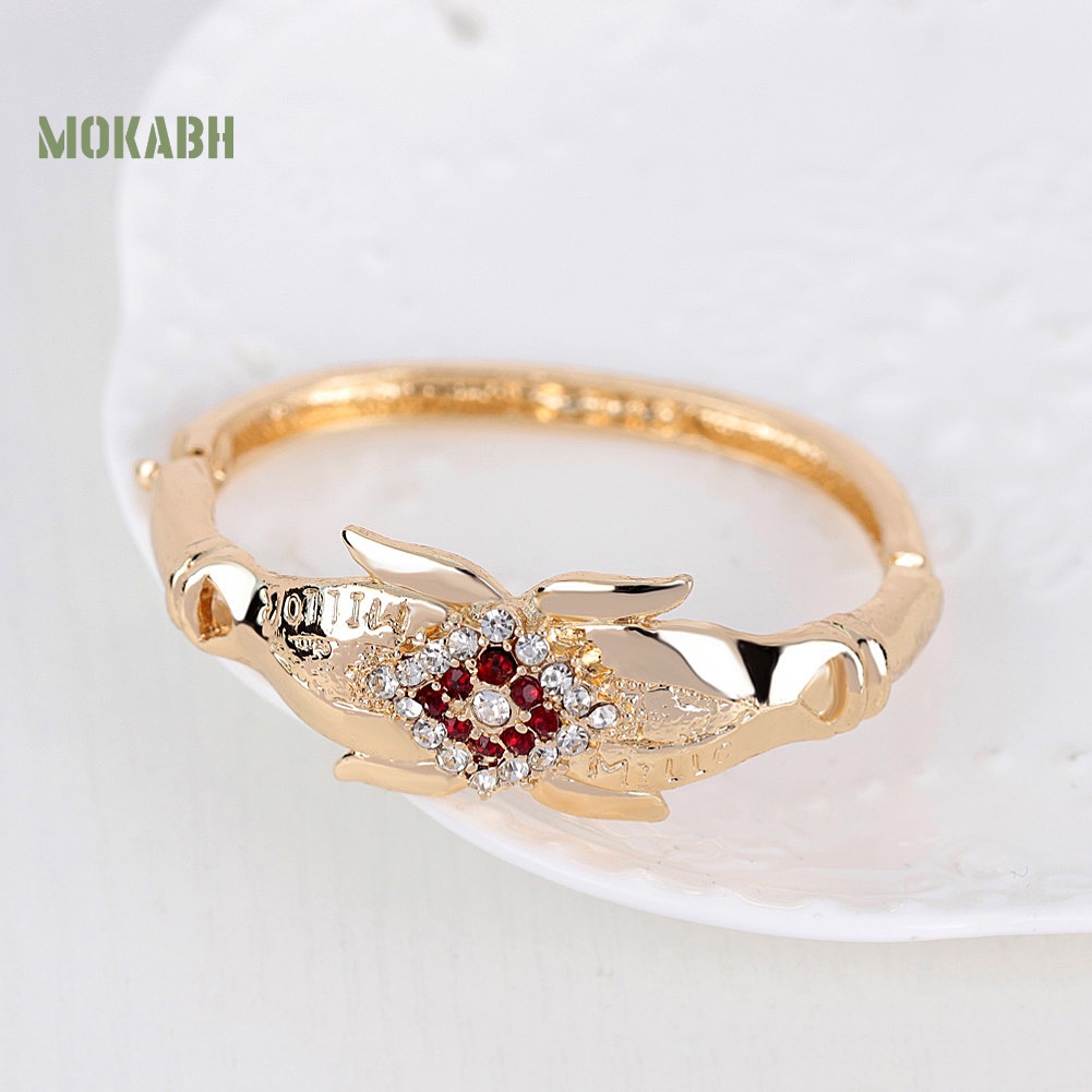 Bộ Trang Sức Gồm Vòng cổ / Bông Tai / Nhẫn / Vòng Tay Hình Hoa / Trái Tim Đính Đá Thời Trang Cho Nữ