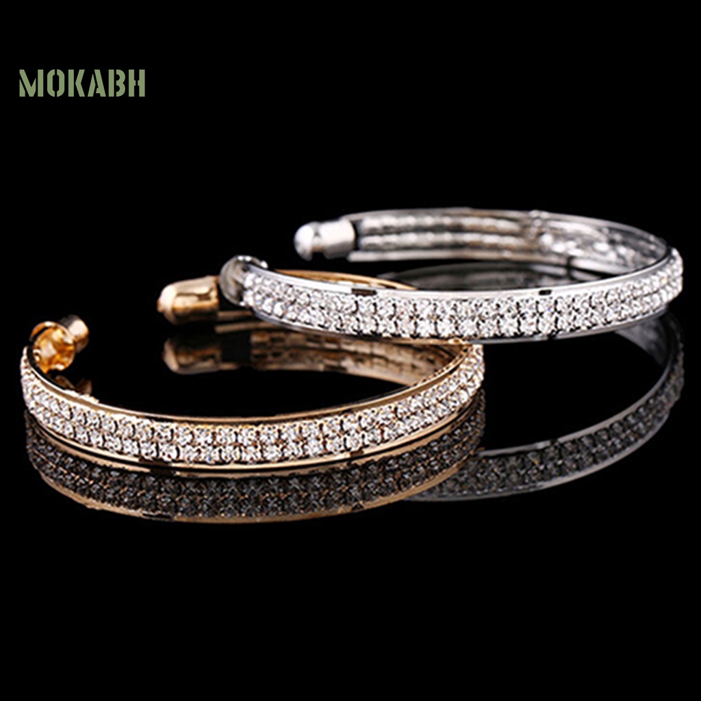 Vòng Đeo Tay Mạ Bạc Đính Đá Lấp Lánh Thời Trang Cho Nữ