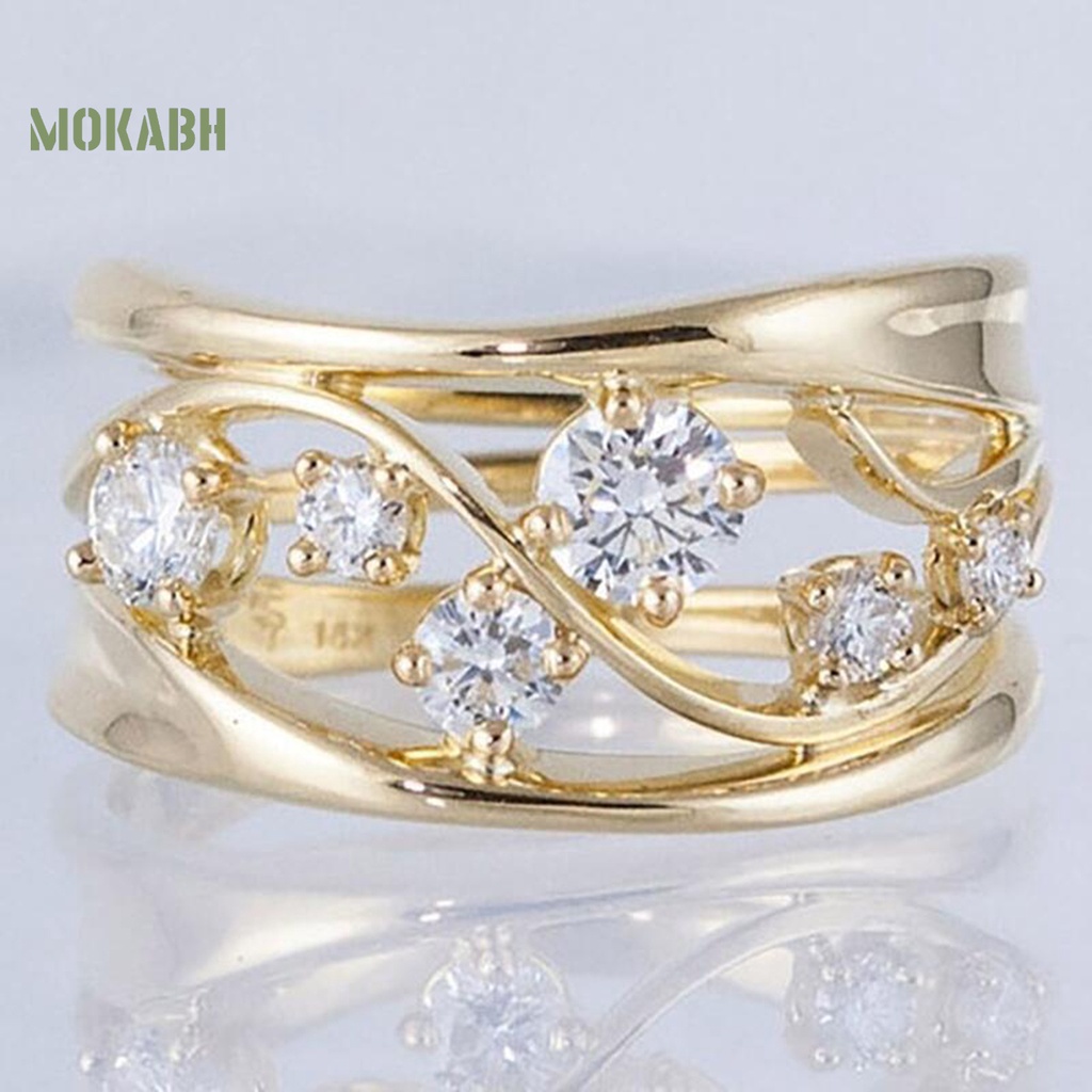 Nhẫn Đính Hôn Đính Đá Zircon Chống Bức Xạ Cho Nữ