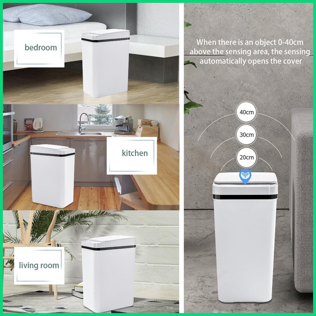 Thùng Rác Thông Minh Cảm Ứng Chuyển Động 12L Có Nắp Chống Nước