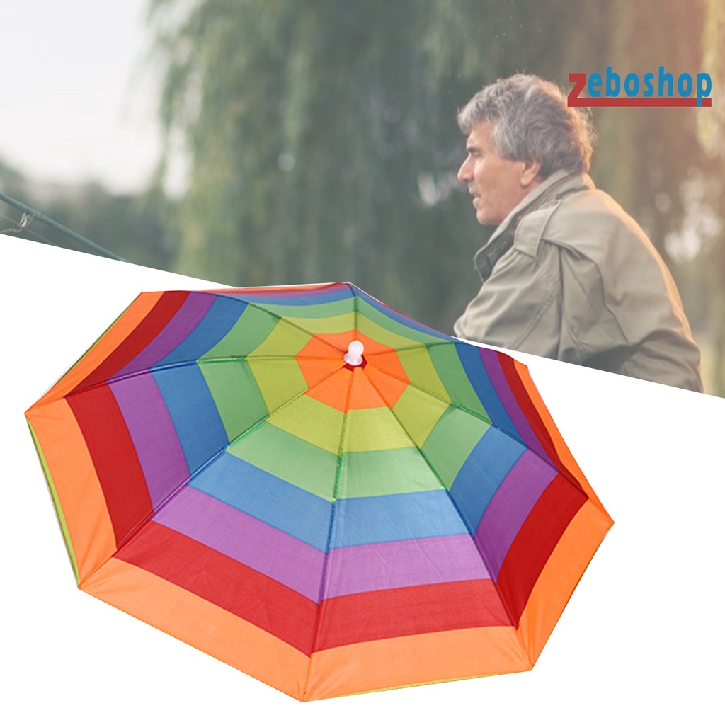 Dù Chống Thấm Nước Bằng Nylon Màu Sáng Để Đi Câu Cá Tiện Dụng