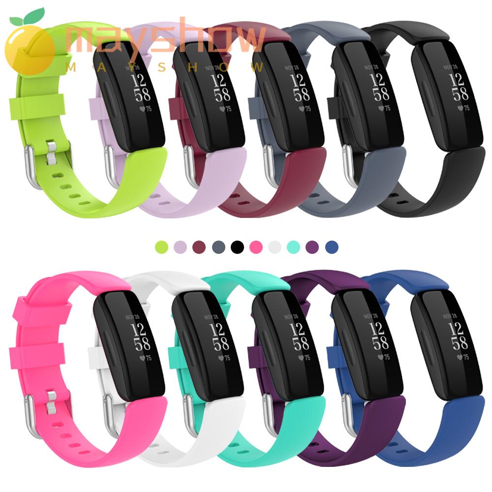 MAYSHOW Dây Đeo Thay Thế Chất Liệu Silicon Màu Trơn Cho Fitbit Inspire 2