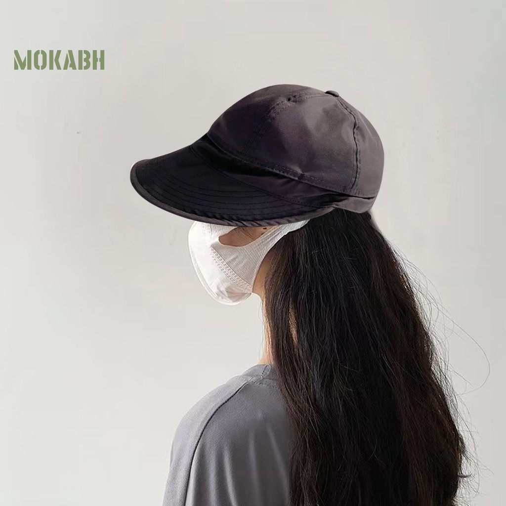 [Mok Abh] Mũ Rộng Vành Chống Nắng Mùa Hè Vải Lưới Mỏng Dây Rút Màu Trơn Có Thể Điều Chỉnh Được Thời Trang