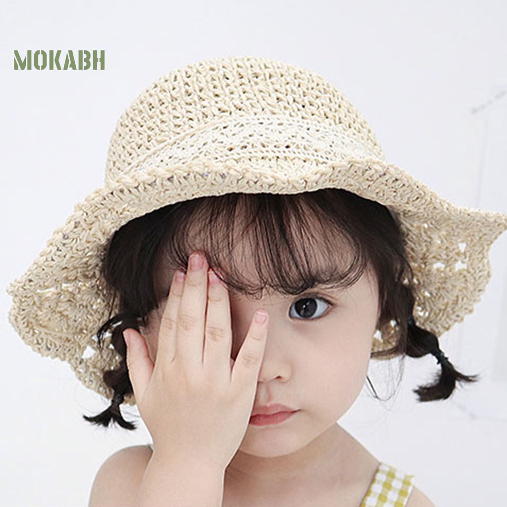 [Mok Abh] Mũ Vành Tròn Rỗng Có Thể Điều Chỉnh Kích Thước Cho Bé Gái