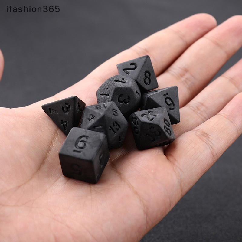 Set 7 Viên Xúc Xắc Đen Bằng Polyhedron Polyhedron Không In Họa Tiết Cá Tính ifashion365