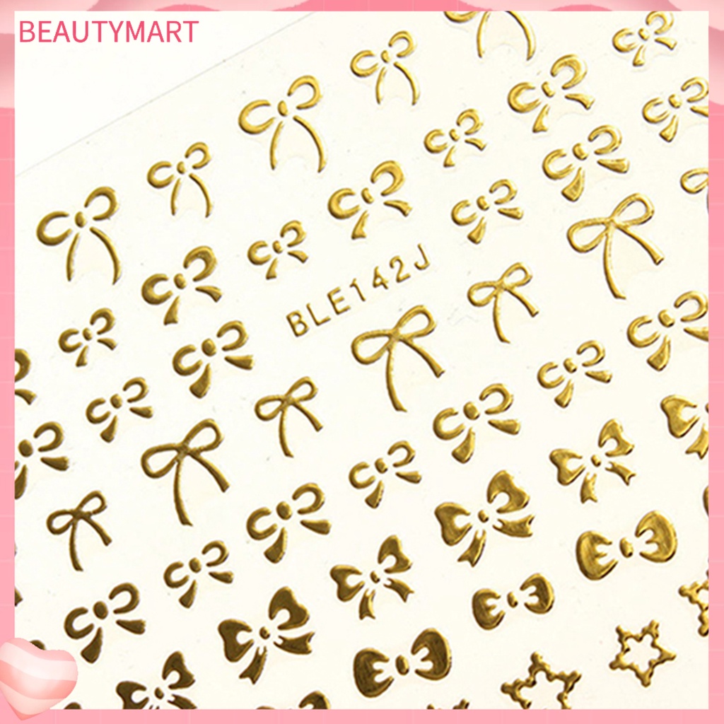 Miếng Dán Trang Trí Móng Tay Hình Nơ Trái Tim Thời Trang DIY