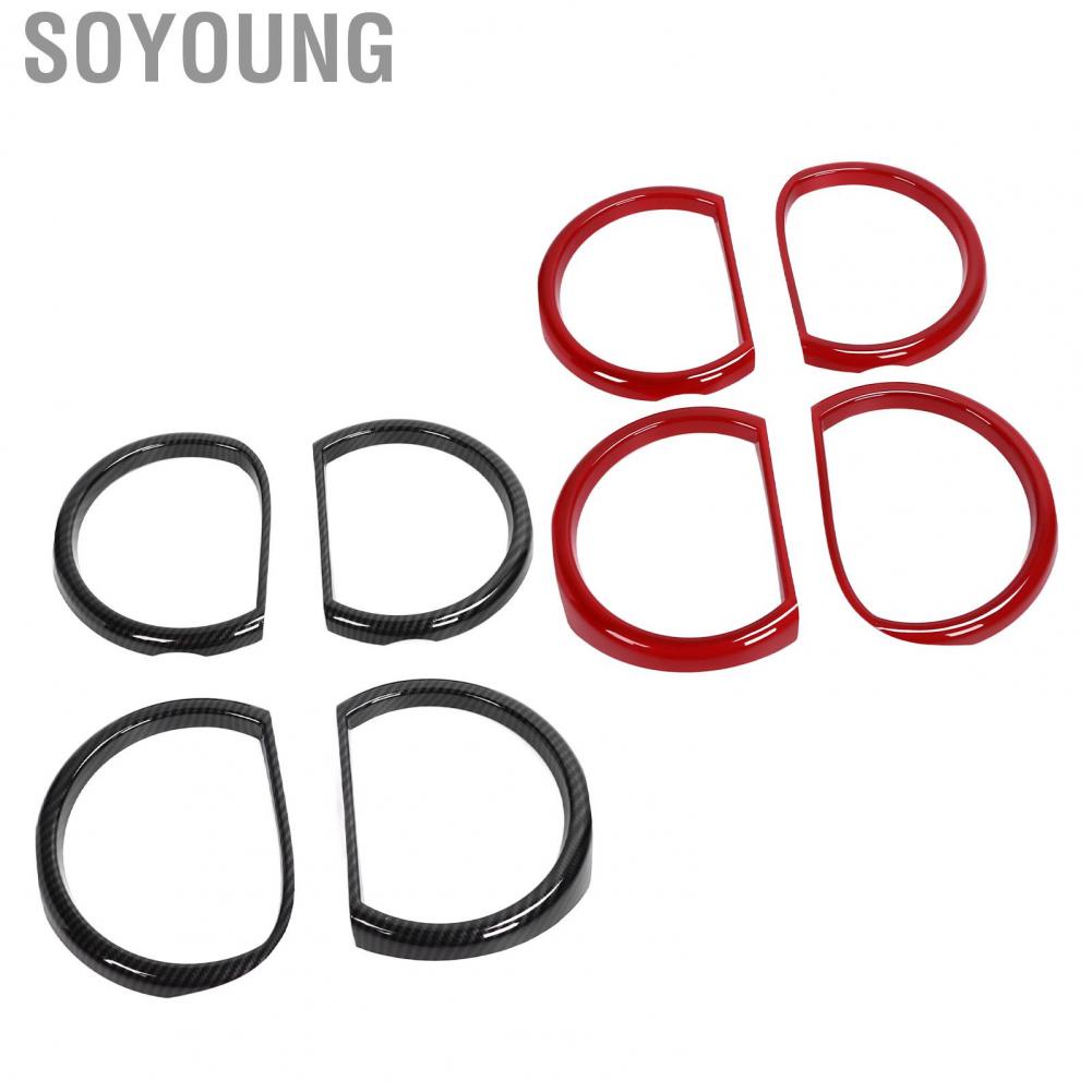 Soyoung Headlight Trim UV Proof Sturdy  Fade Headlamp Cover Rustproof Impact Resistant Replacement for Dodge Challenger 2015‑2021