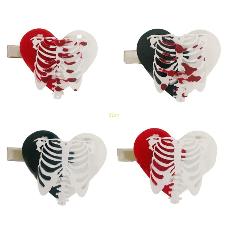 Kẹp Tóc Kim Loại Hình Trái Tim Bằng Acrylic Phong Cách Gothic