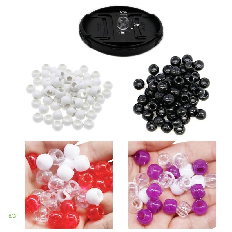 Set 100 Hạt Bện Tóc Bằng Nhựa Trong Suốt Độc Đáo