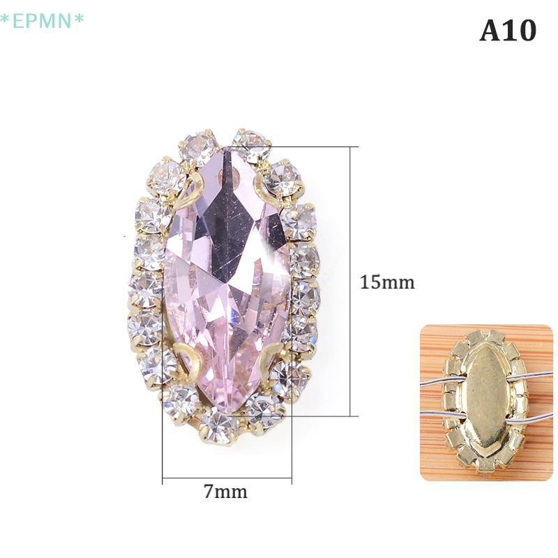 Hwetr Viên Đá Pha Lê Thủy Tinh 7 X 15Mm May Quần Áo DIY Mới