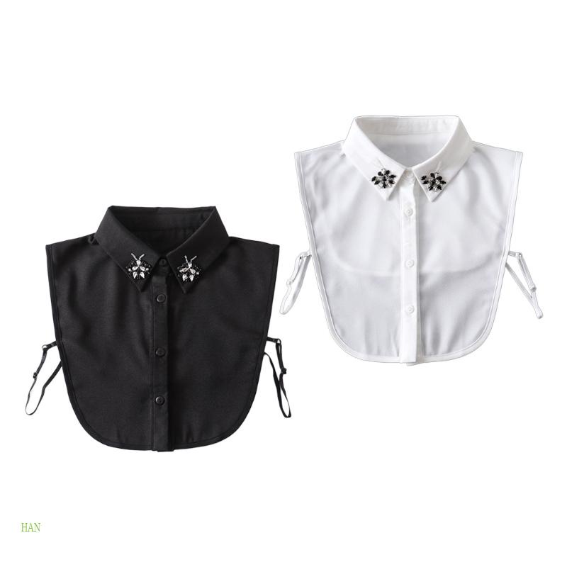 Cổ Áo Rời Đính Đá Hình Bướm Màu Trắng Đen Thời Trang Cho Nữ