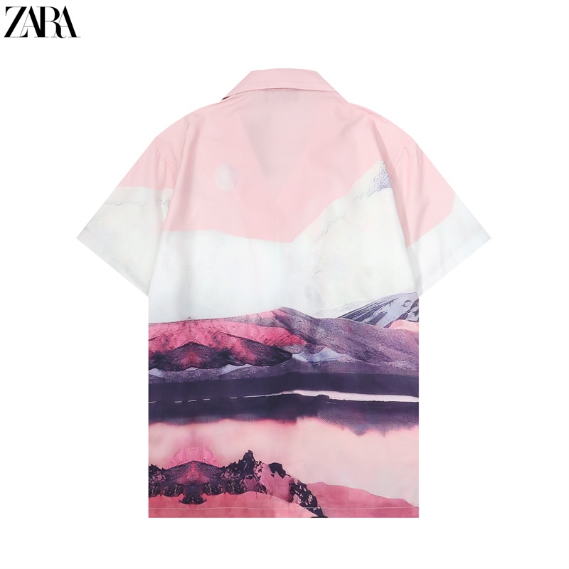 Z-a88r-a &amp; - Áo Sơ Mi Ngắn Tay In Hình Phong Cảnh Đường Phố Cao Cấp Thời Trang