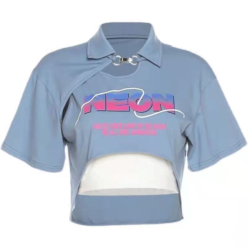 Áo Thun Nữ Ngắn Tay In Chữ Phong Cách Retro Cá Tính