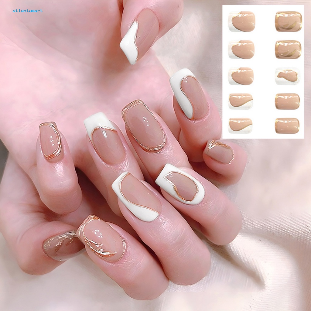 Túi Đựng Đồ Dùng Cao Cấp Tiện Dụng| 1 Bộ Móng Tay Giả Che Phủ Toàn Diện Không Phai Màu Kèm Keo Dán Trang Trí Móng Tay Ngắn Đơn Giản Cho Salon