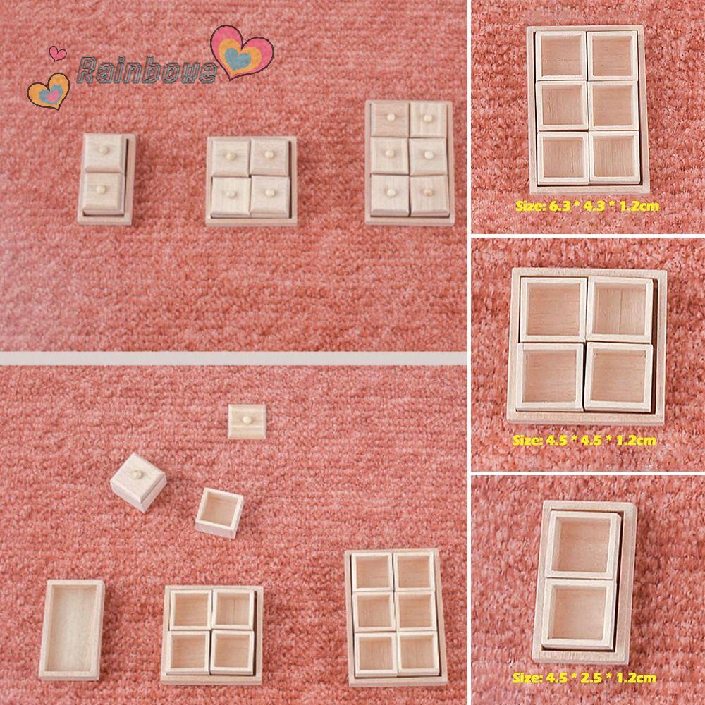 Set 1 / 2 Nội Thất Bằng Gỗ Tỉ Lệ 1 / 12 Trang Trí Nhà Búp Bê