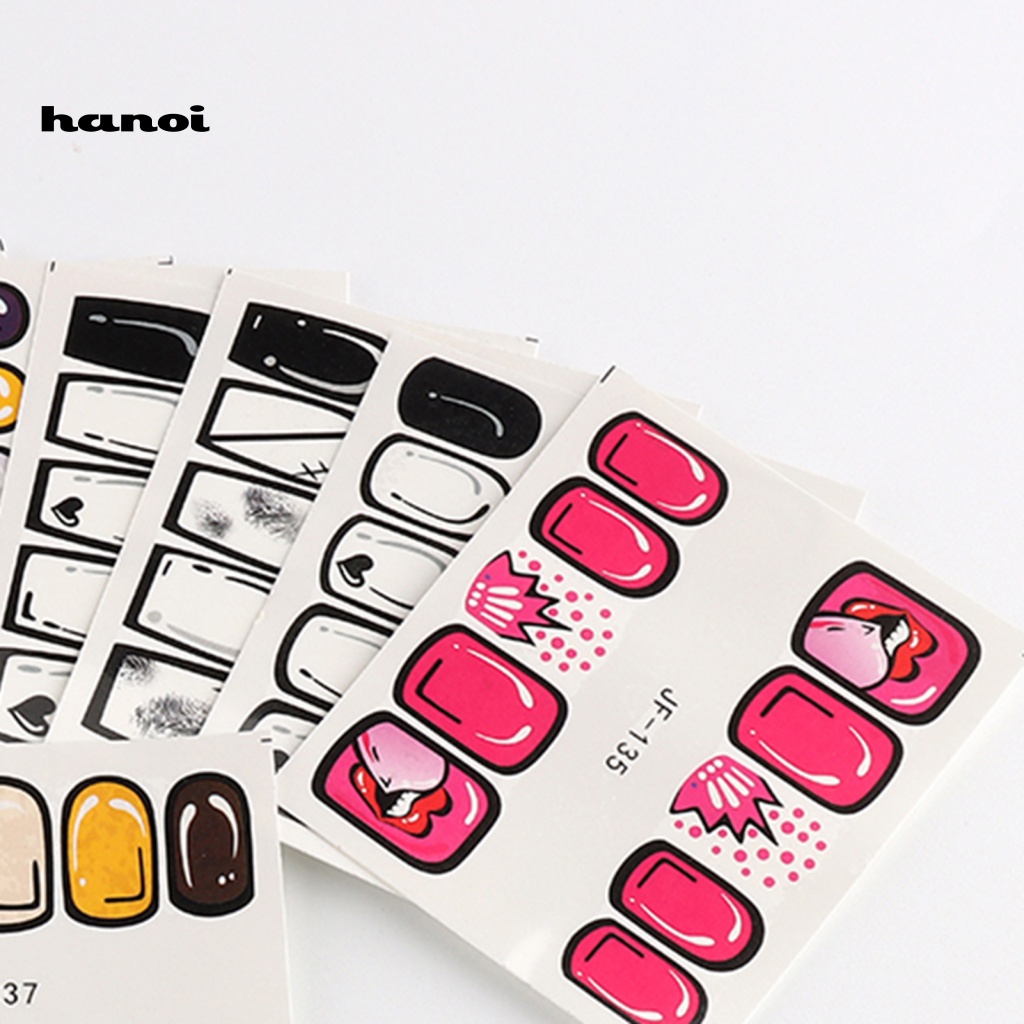 Miếng Dán Trang Trí Móng Tay Tự Dính Không Phai Họa Tiết Hoạt Hình Graffiti 3D DIY